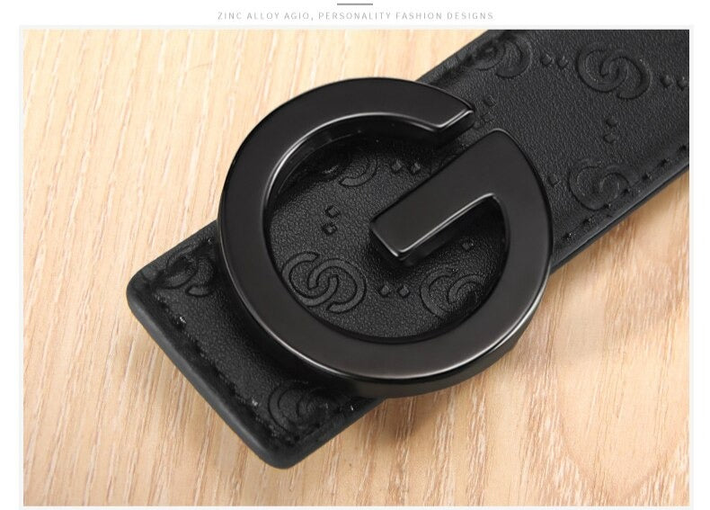 Fashion Vintage G Buckle Leather Designer Belt For Men-JonasParamount