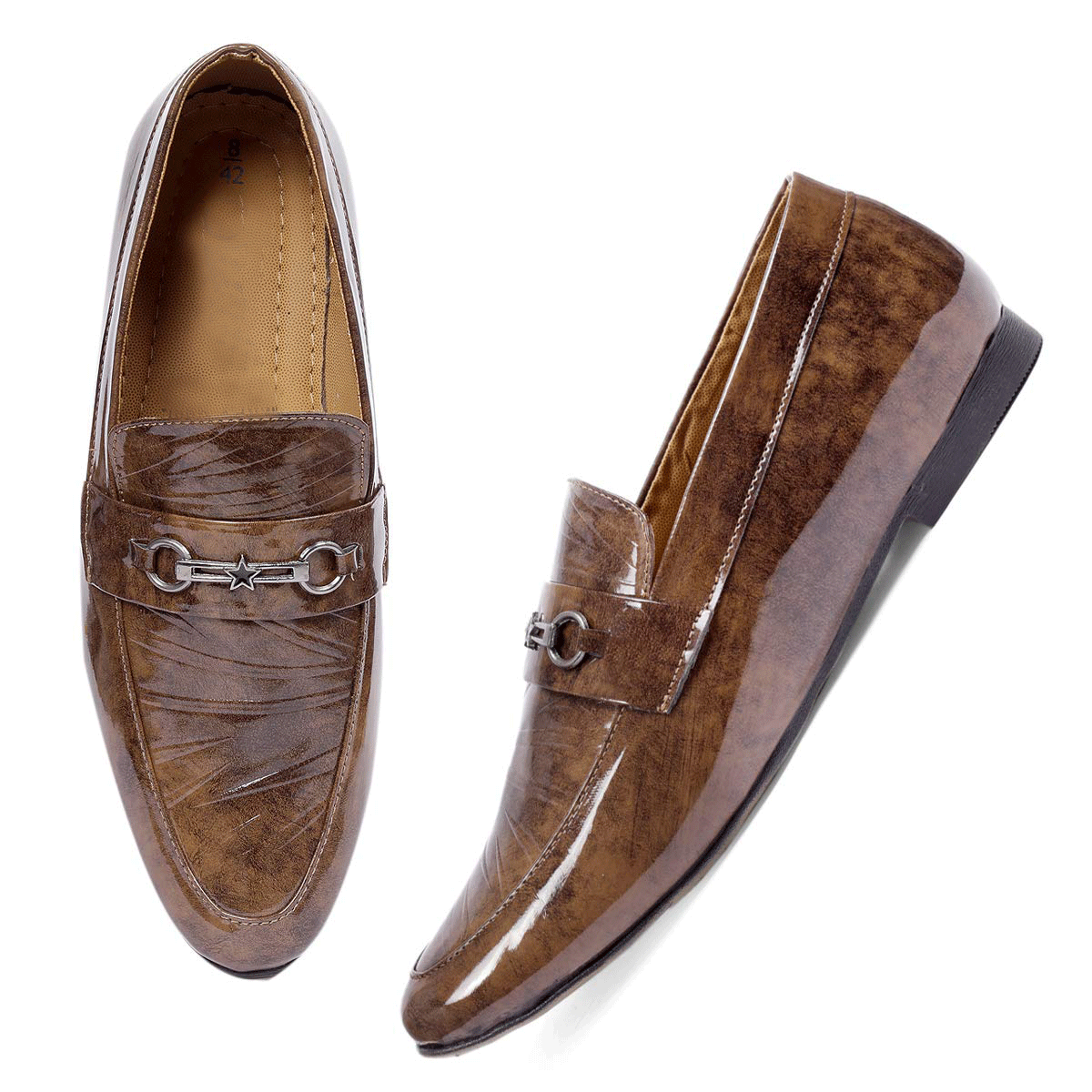Stylish Pattern Pu Leather Loafer & Moccasins Shoes For Men's-JonasParamount