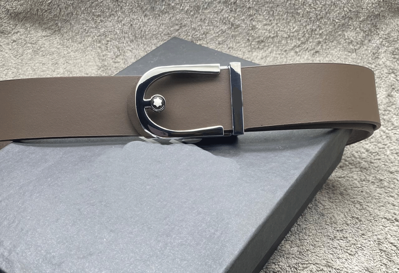Designer Half Round Pattern Leather Belt For Men's-JonasParamount