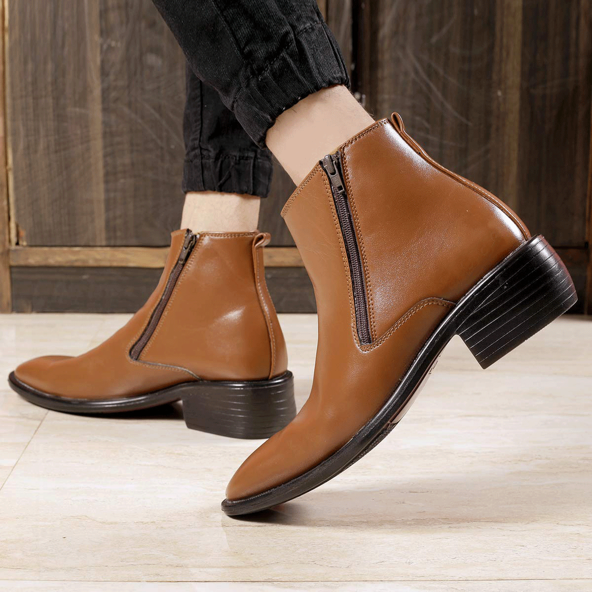 Office tan ankle boots best sale