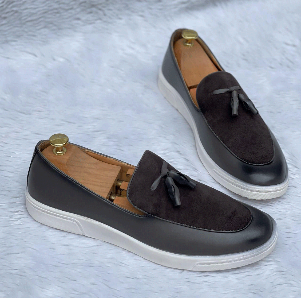 SUPERGLAMOUROUS Tassel Suede Sneakers Shoes For Partywear And Casual wear