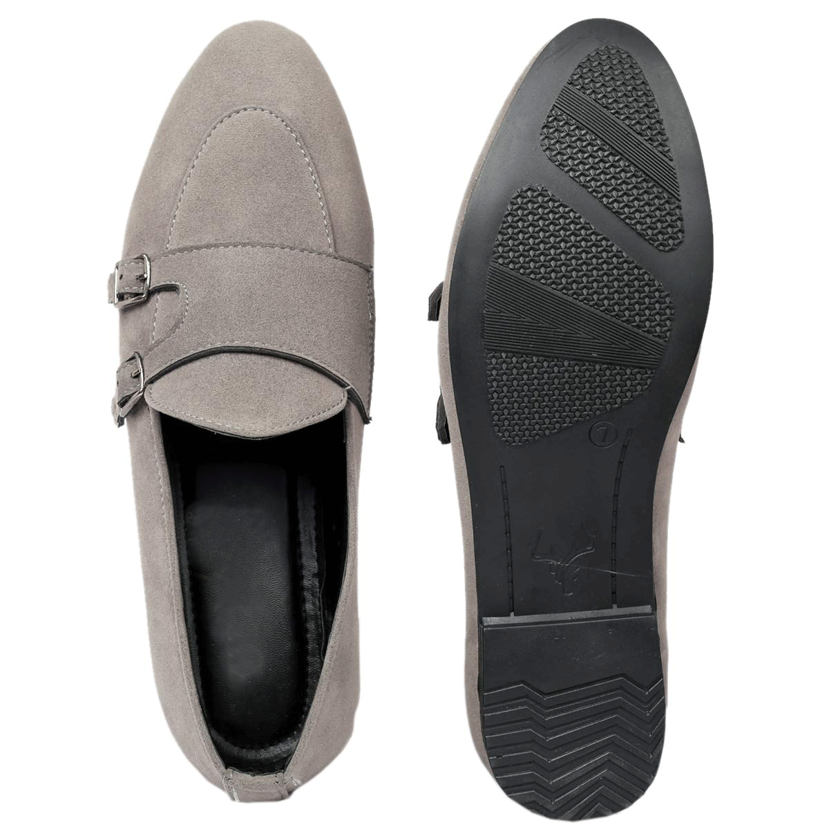 Stylish Double Monk Suede Material Slip On Shoes For Men's-JonasParamount