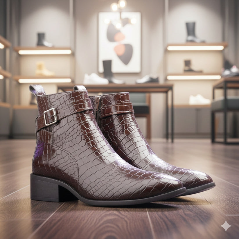 JonasParamount Men’s Brown High Ankle Block Heel Boots