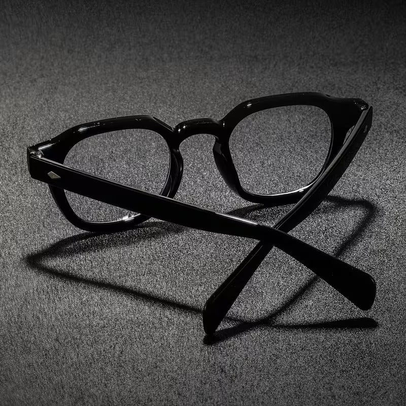 Men’s Black Square Eyeglass Frames | Retro Fashion Glasses