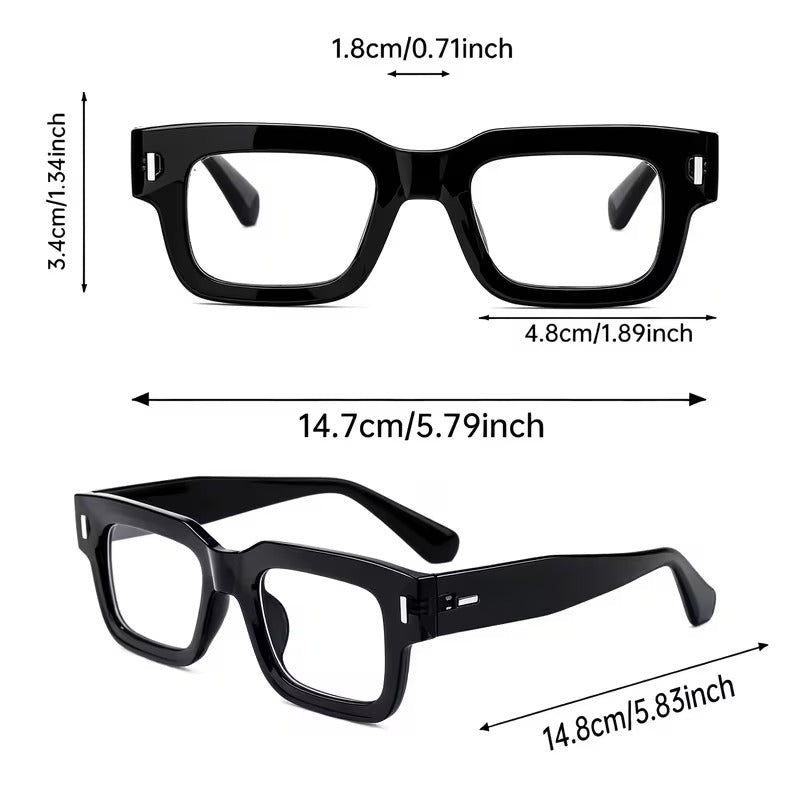 Retro Black Square Eyeglasses for Men and Women