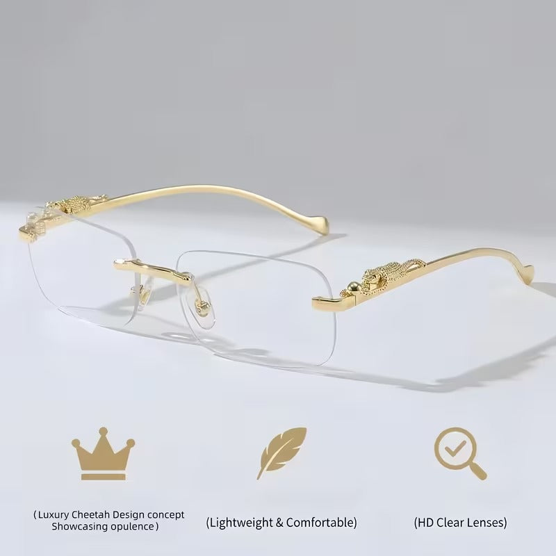 Cheetah Rimless Glasses for Men & Women | Fashion Eyewear