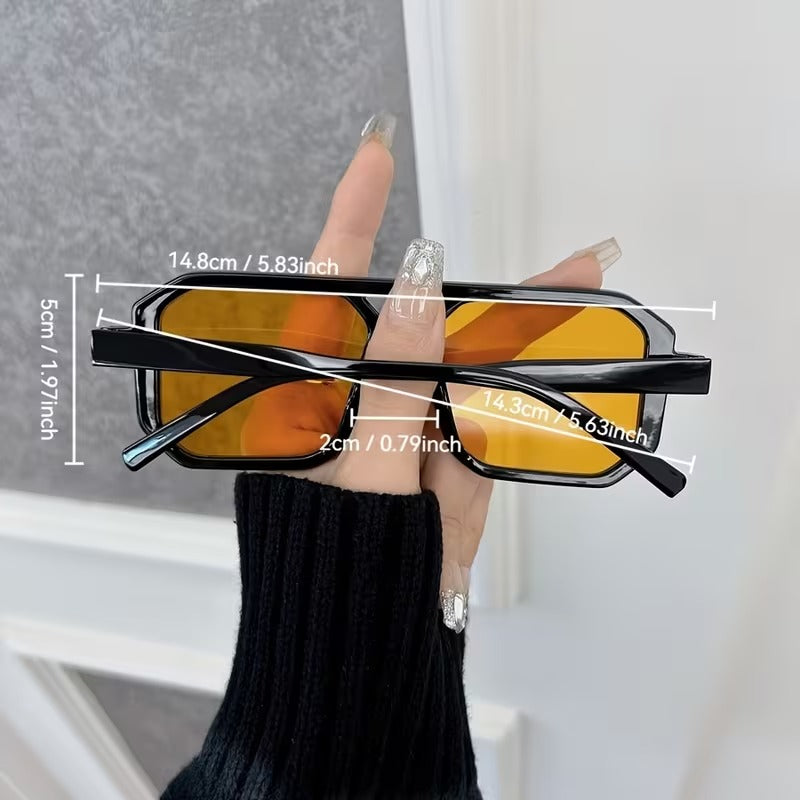 Retro Double-Bridge Square Sunglasses for Men & Women
