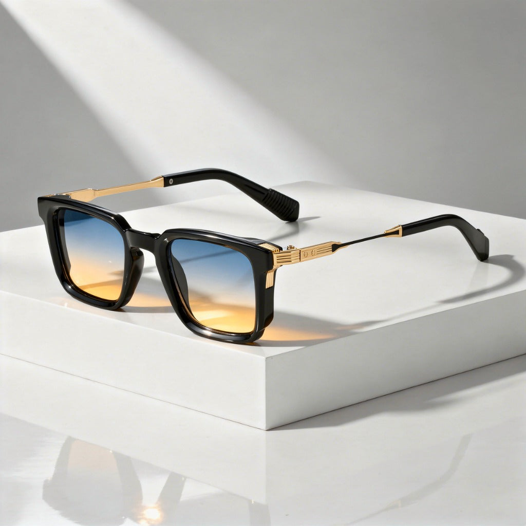 Metal Frame Square Sunglasses for Men and Women