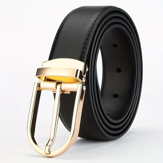 Men’s Classic Leather Belt – Simple Alloy Buckle Casual & Formal Waist Belt
