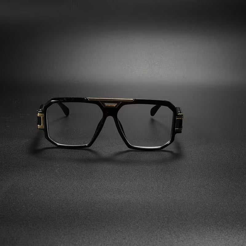 Rectangular Eyeglass Frames for Men & Women | Black & Gold