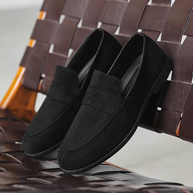 Premium Suede Penny Loafers for Men – Genuine Leather Slip-On Casual Shoes