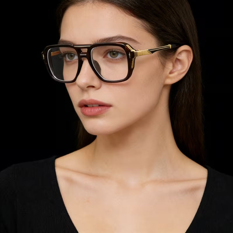 Vintage Double Bridge Fashion Glasses For Men and Women