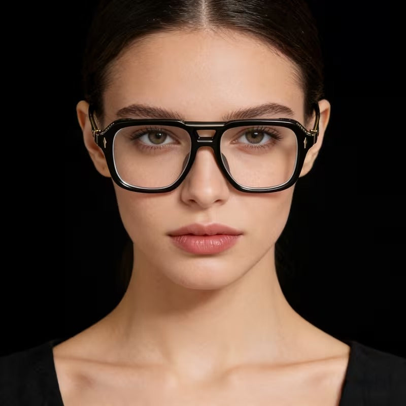 Vintage Double Bridge Fashion Glasses For Men and Women
