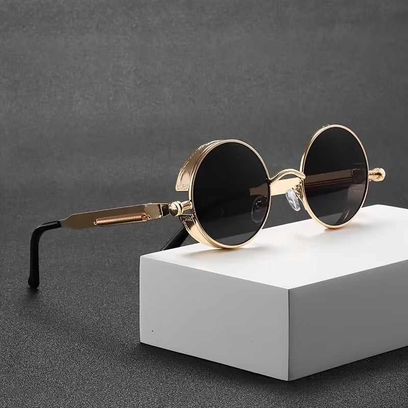 Vintage Round Steampunk Sunglasses for Men & Women