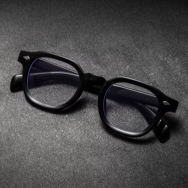 Men’s Black Square Eyeglass Frames | Retro Fashion Glasses