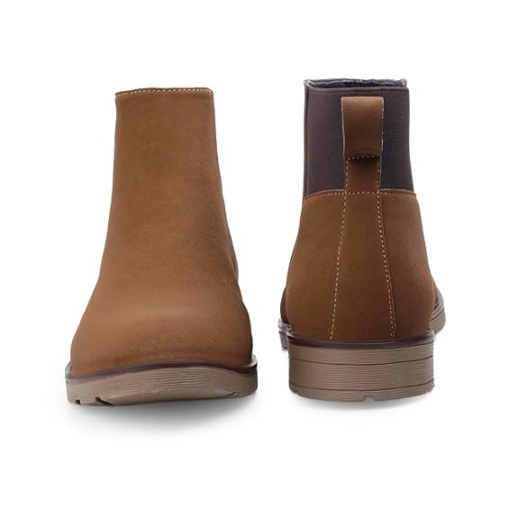 Lightweight Faux Leather Slip-On Ankle Men’s Smart Casual Chelsea Boots