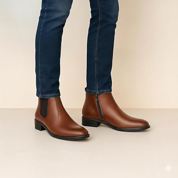 JonasParamount Tan Zipper Chelsea Boots