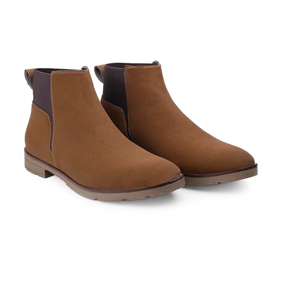 Lightweight Faux Leather Slip-On Ankle Men’s Smart Casual Chelsea Boots