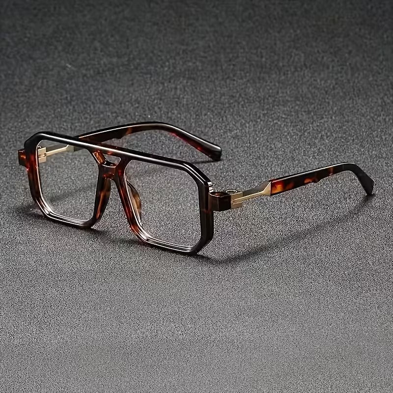 Premium Double Bridge Square Blue Light Blocking Glasses for Men & Women