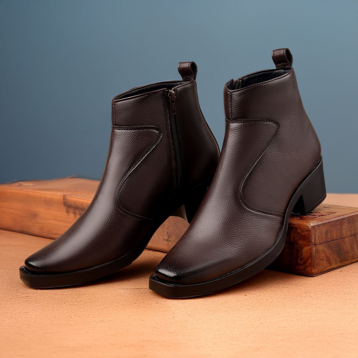 JonasParamount Men’s Brown Height Increasing Ankle Boots