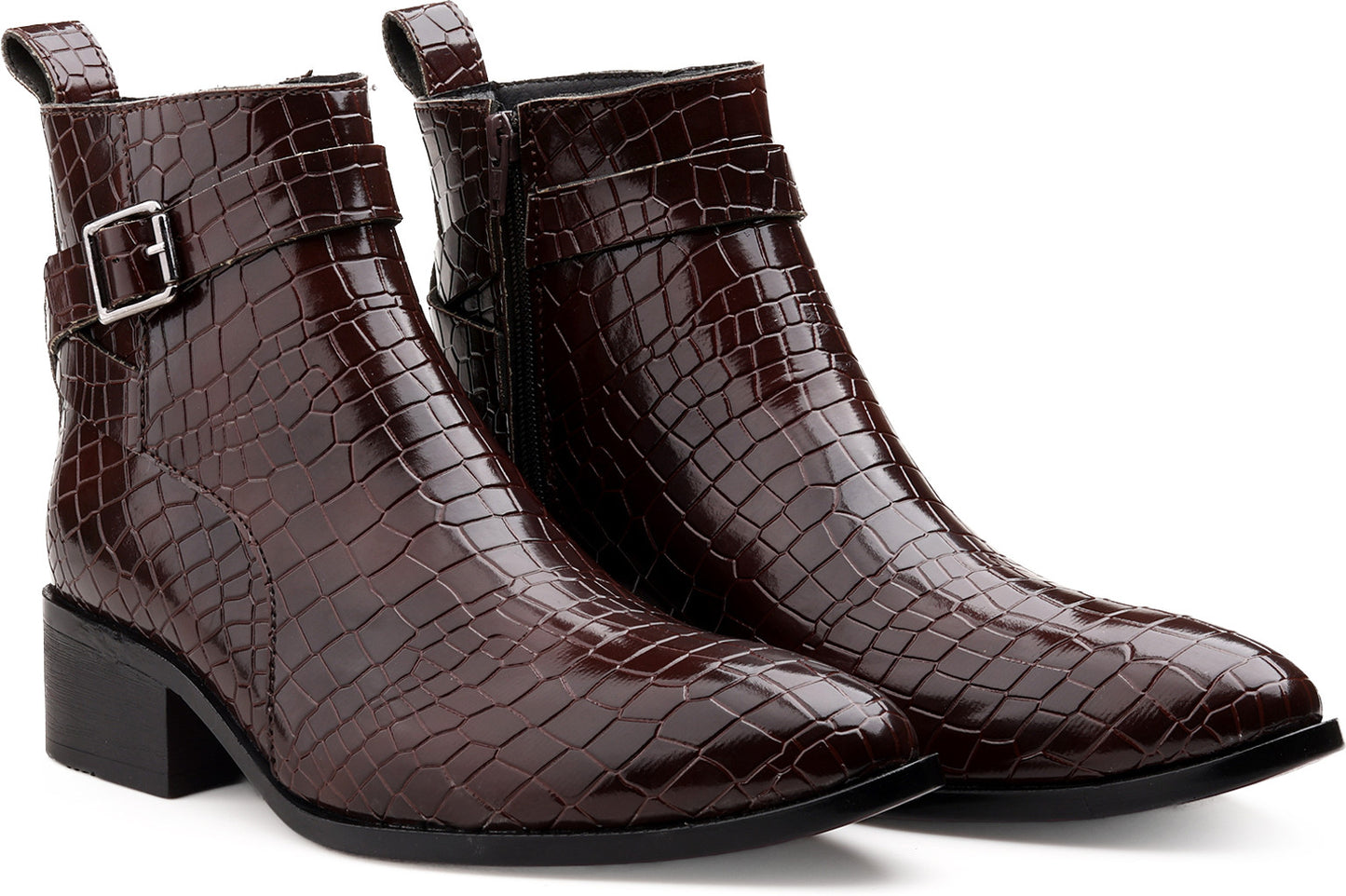 JonasParamount Men’s Brown High Ankle Block Heel Boots