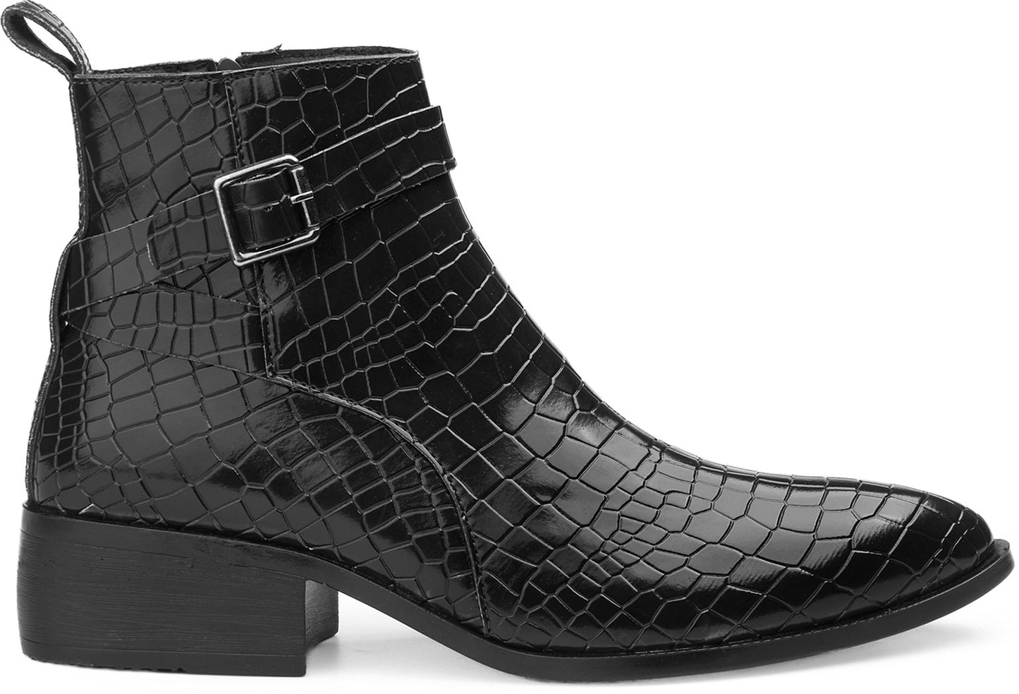 JonasParamount Men’s Black High Ankle Block Heel Boots