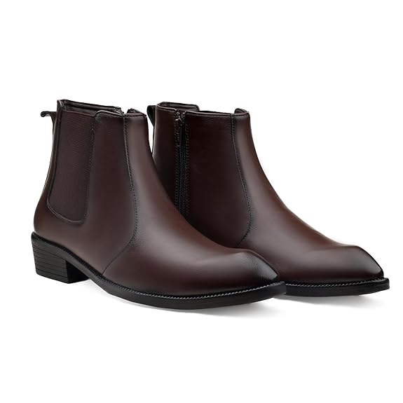 JonasParamount Brown Zipper Chelsea Boots