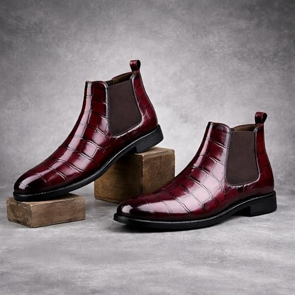 Premium Faux Leather Slip-On Casual & Formal Dress Boots