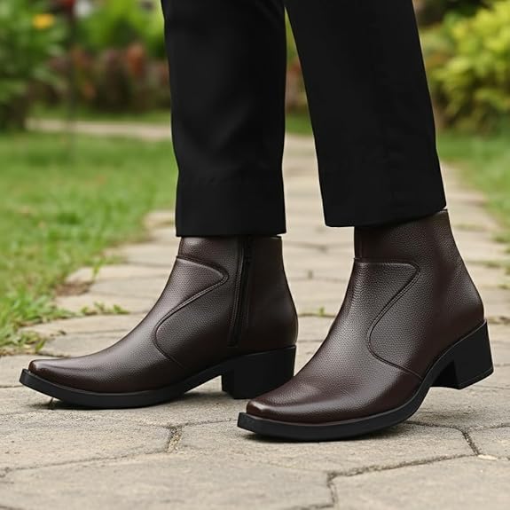 JonasParamount Men’s Brown Height Increasing Ankle Boots
