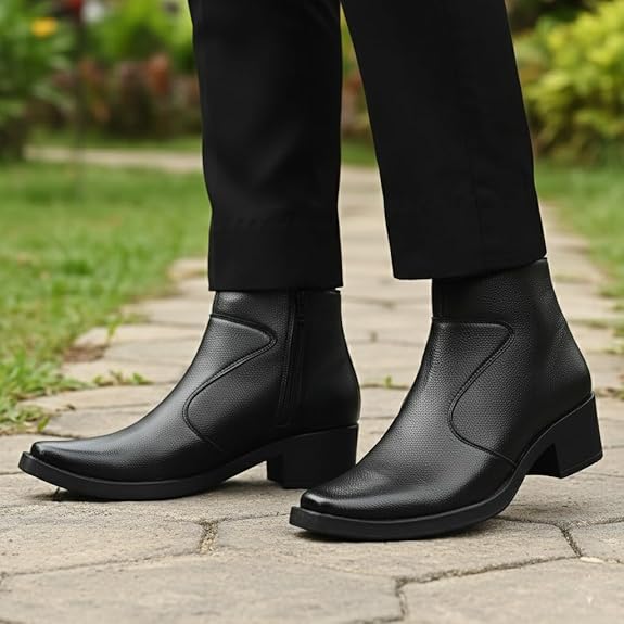 JonasParamount Men’s Black Height Increasing Ankle Boots