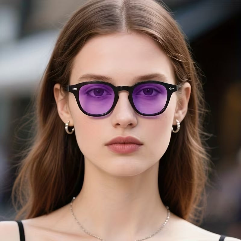 Vintage Oval Slim Frame Sunglasses for Men & Women