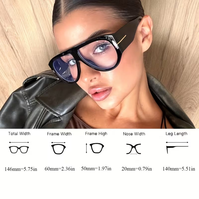 Unisex Oversized Fashion Glasses – Minimalist Decorative Eyewear