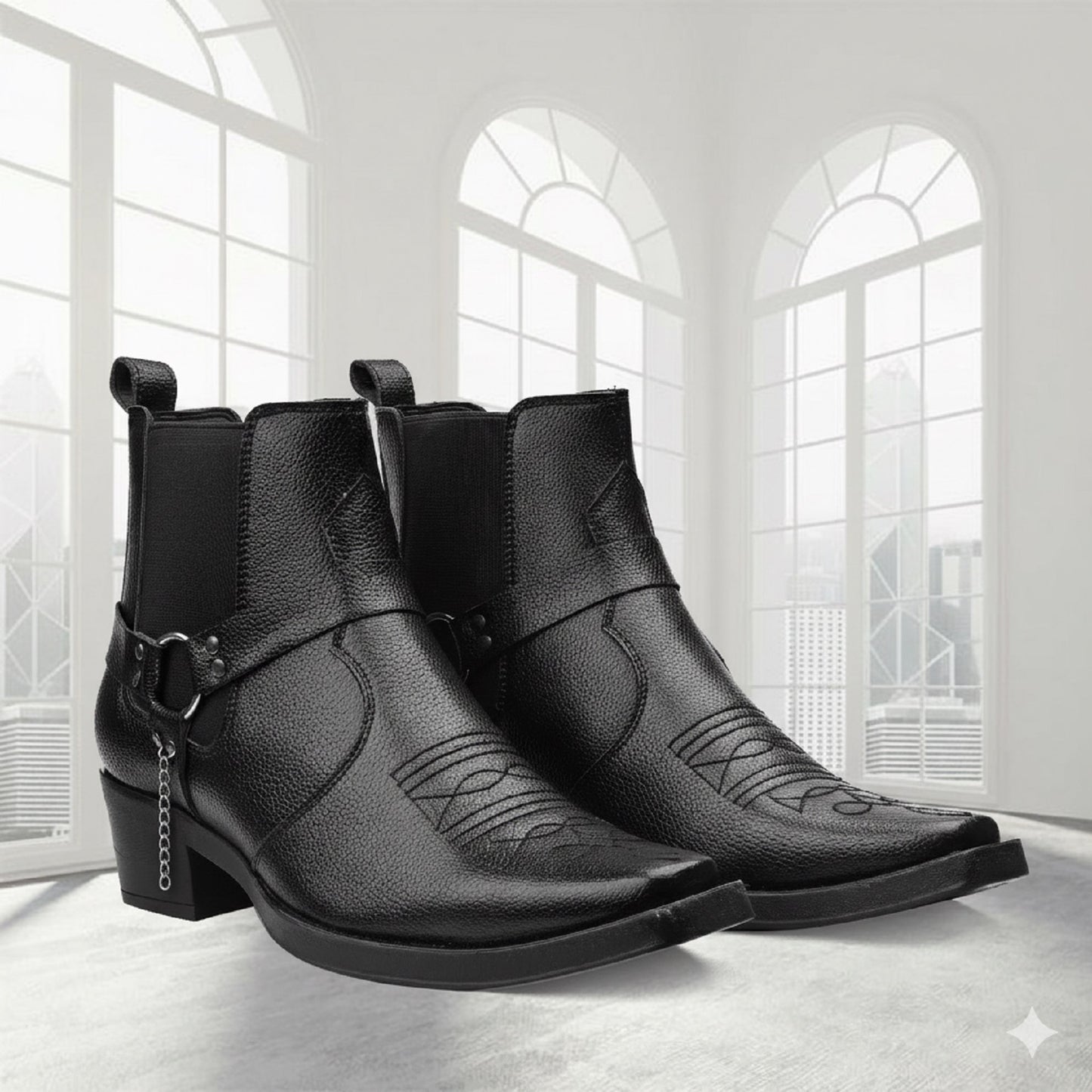 JonasParamount Men’s Black Buckle Chelsea Boots
