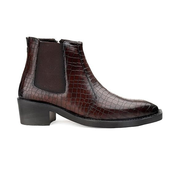 JonasParamount Men’s Crocodile Texture Chelsea Boots