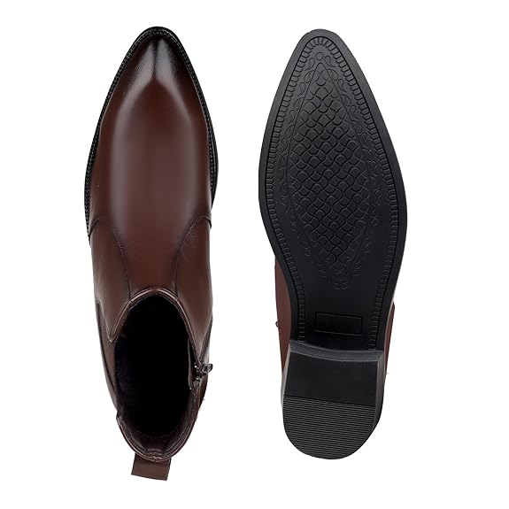 JonasParamount Brown Zipper Chelsea Boots