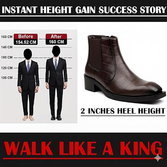 JonasParamount Men’s Brown Height Increasing Chelsea Boots