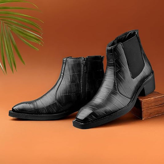 JonasParamount Men’s Black Height Increasing Chelsea Boots