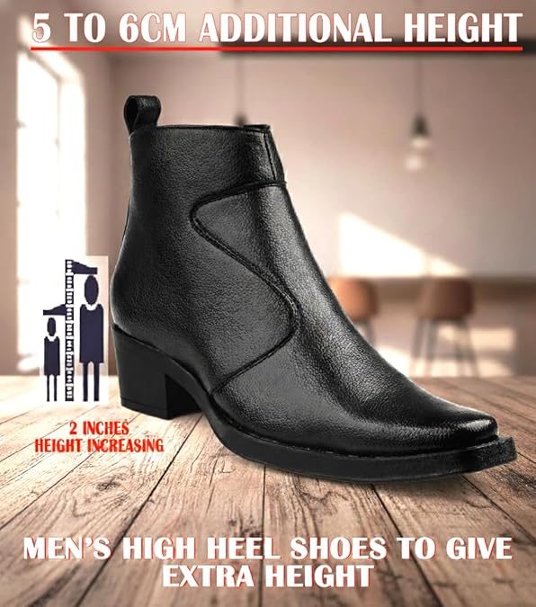 JonasParamount Men’s Black Height Increasing Ankle Boots