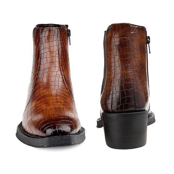 JonasParamount Men’s Crocodile Texture Chelsea Boots
