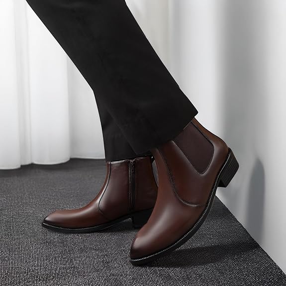 JonasParamount Brown Zipper Chelsea Boots