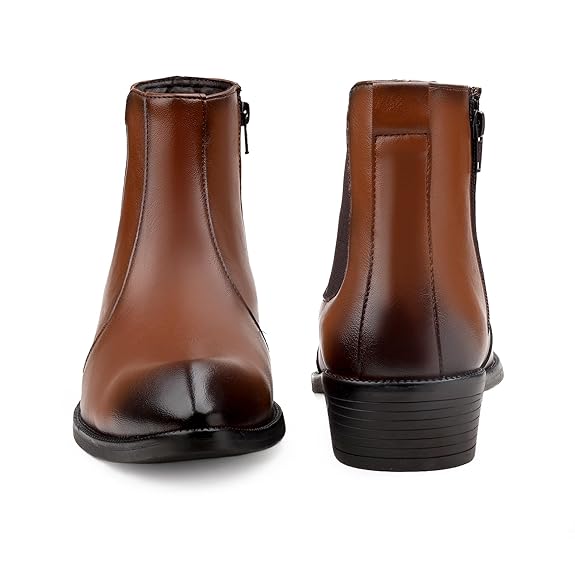 JonasParamount Tan Zipper Chelsea Boots