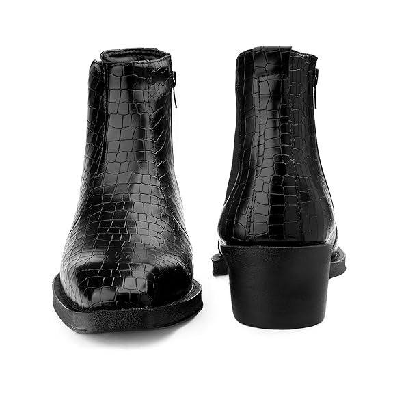 JonasParamount Men’s Crocodile Texture Chelsea Boots