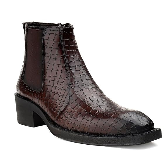 JonasParamount Men’s Crocodile Texture Chelsea Boots