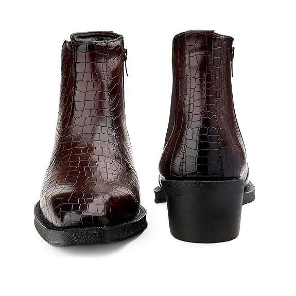 JonasParamount Men’s Crocodile Texture Chelsea Boots