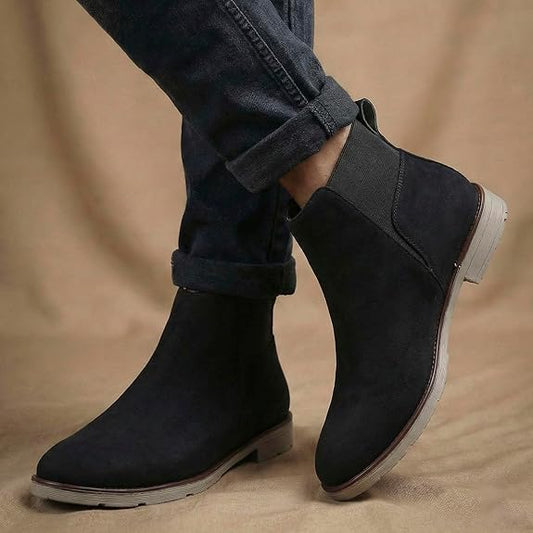 Lightweight Faux Leather Slip-On Ankle Men’s Smart Casual Chelsea Boots