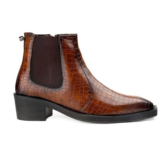 JonasParamount Men’s Crocodile Texture Chelsea Boots