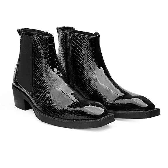 JonasParamount Men’s Black Glossy Chelsea Boots
