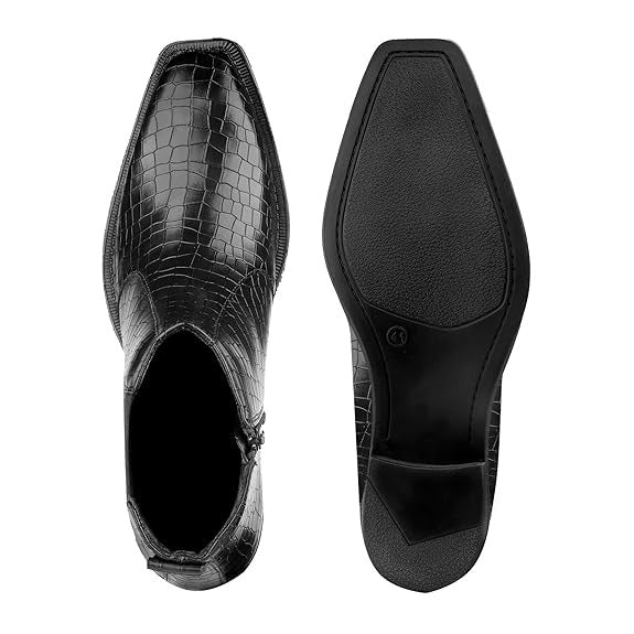 JonasParamount Men’s Crocodile Texture Chelsea Boots