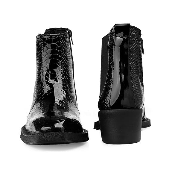 JonasParamount Men’s Black Glossy Chelsea Boots