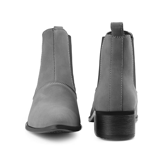 Men’s Pointed Toe Height Increasing Faux Leather Slip-On Formal & Casual Boots